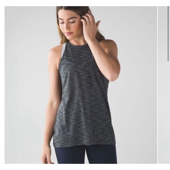 Lululemon Women's Trapeze Twist Tank Top Heathered Black 8 - Picture 1 of 8